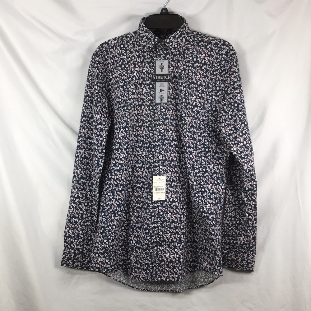 J. Ferrar Mens Button Down Dress Shirt Stretch Slim Size M NEW With Tags